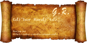 Gábor Renátó névjegykártya